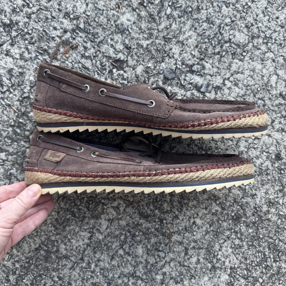 Lacoste Sauville Boat Shoes Men's Sz 10.5 (EU 44) Brown